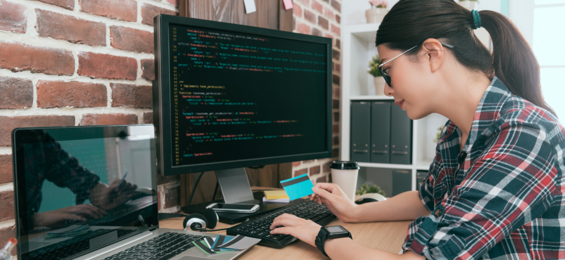 woman working at a computer